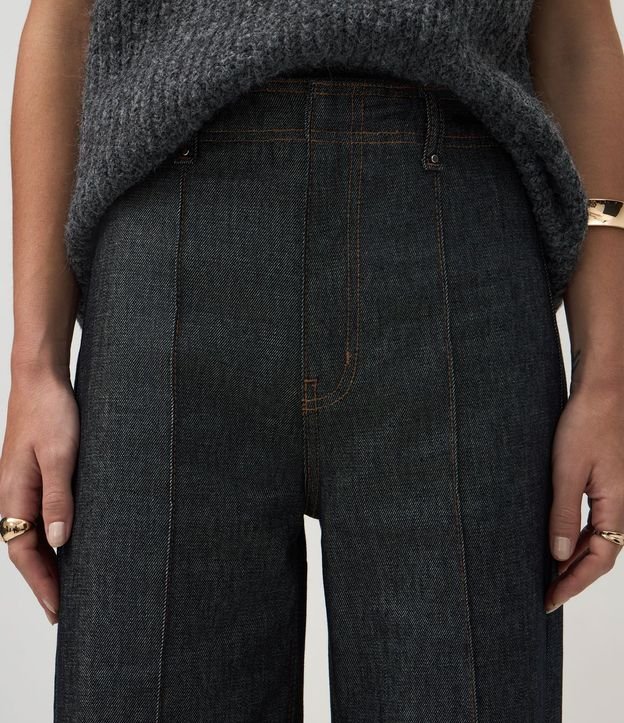 Pantalón Wide Leg en Jeans con Cintura Alta y Cintura Sastre 4