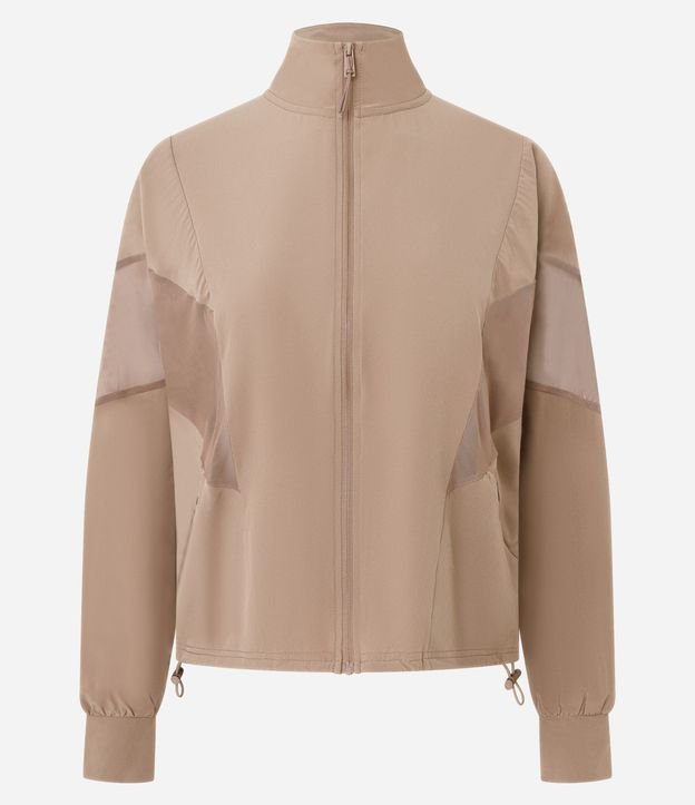 Campera Deportiva Rompe Viento con Recortes en Tule 5