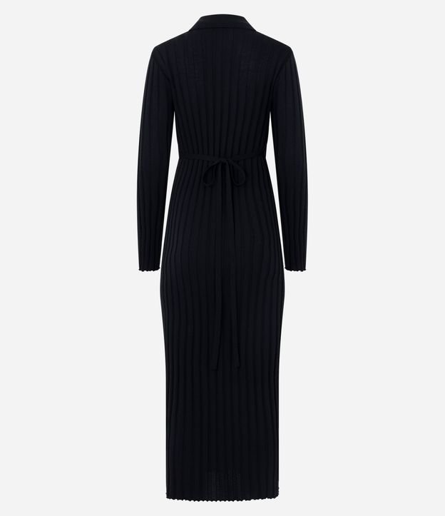 Vestido Midi Ajustado en Punto con Cuello Polo 3