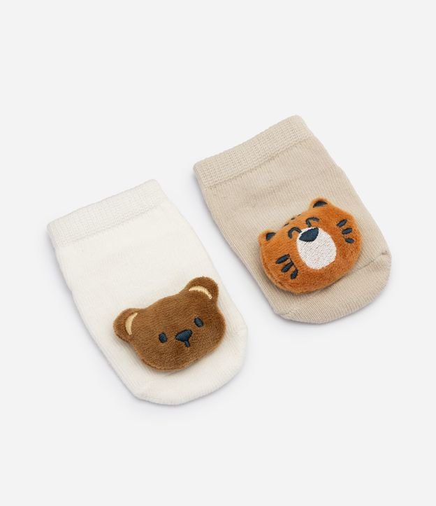 Kit de 02 Medias Bebé con Carita de Bicho Interactiva