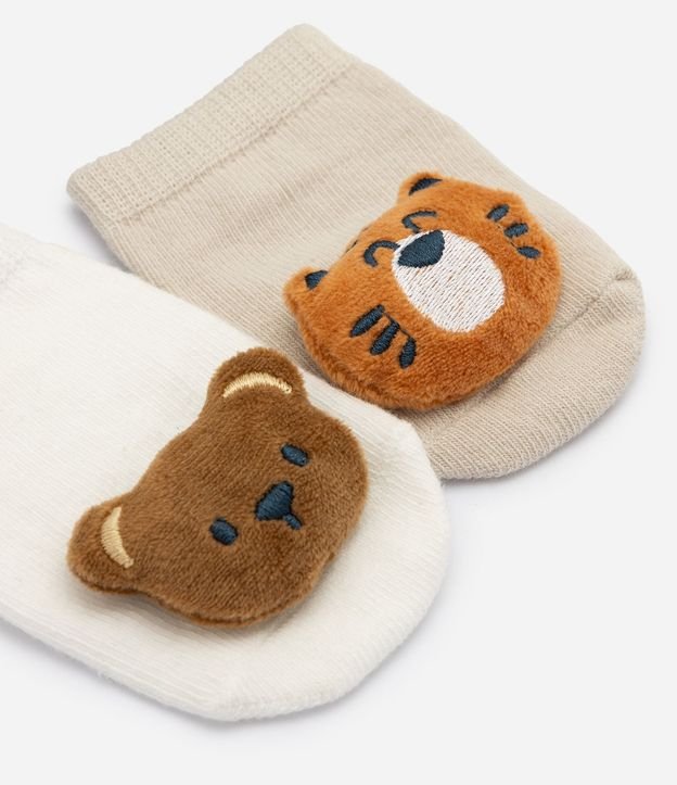 Kit de 02 Medias Bebé con Carita de Bicho Interactiva 3