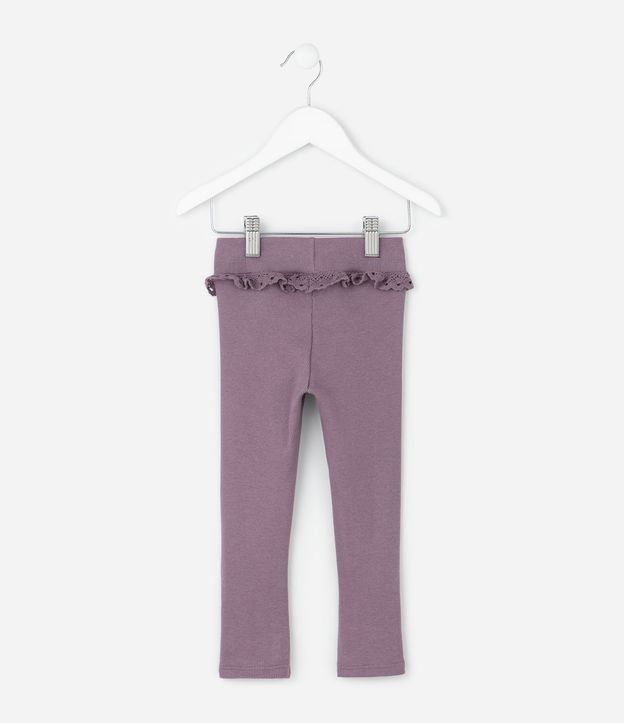 Pantalón Infantil Acanalada con Encaje en la Cintura – Talle 1 a 5/6 años 3