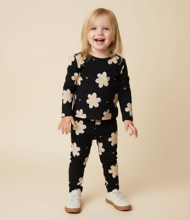 Remera Infantil Estampa Flores de Margaritas y Corazoncito – Talle 1 a 6 años