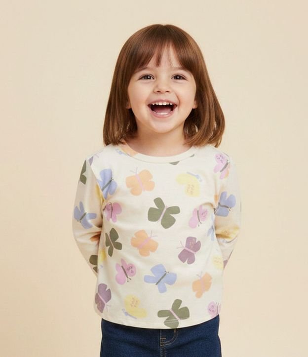 Remera Infantil con Estampa de Mariposas – Talle 1 a 6 años