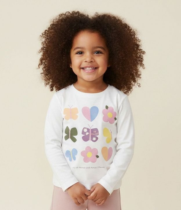 Remera Infantil Manga Larga con Estampado Ícones  – Talle 1 a 5/6 años 1