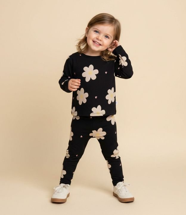 Pantalón Infantil Legging con Estampa Floral – Talle 1 a 6 años