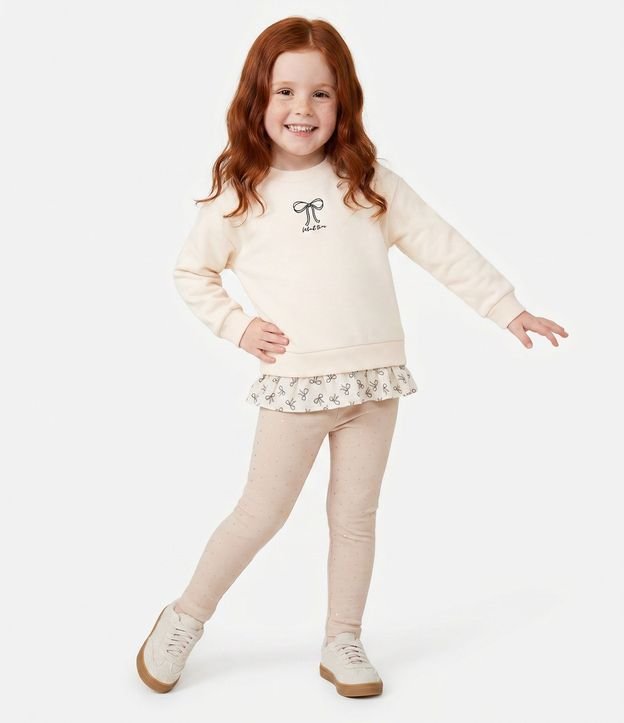 Pantalón Infantil Legging en Rib con Lunares Dorados – Talle 1 a 5/6 años