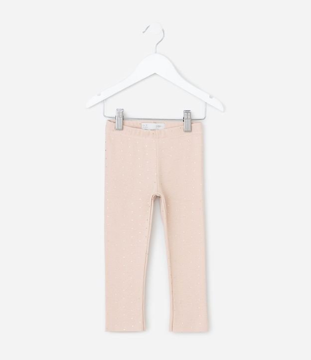Pantalón Infantil Legging en Rib con Lunares Dorados – Talle 1 a 5/6 años 2