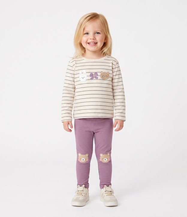 Pantalón Infantil Legging con Oso en la Rodilla – Talle 1 a 6 años
