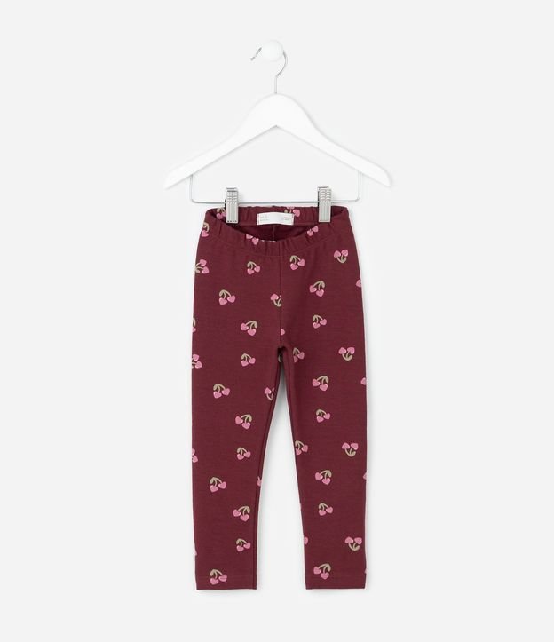 Pantalón Infantil en Algodón con Estampa de Cerezas – Talle 1 a 6 años 2