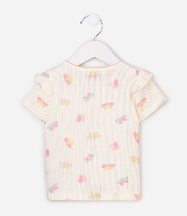 Remera en Rib Mariposa- Talle 1 A 6 años 2