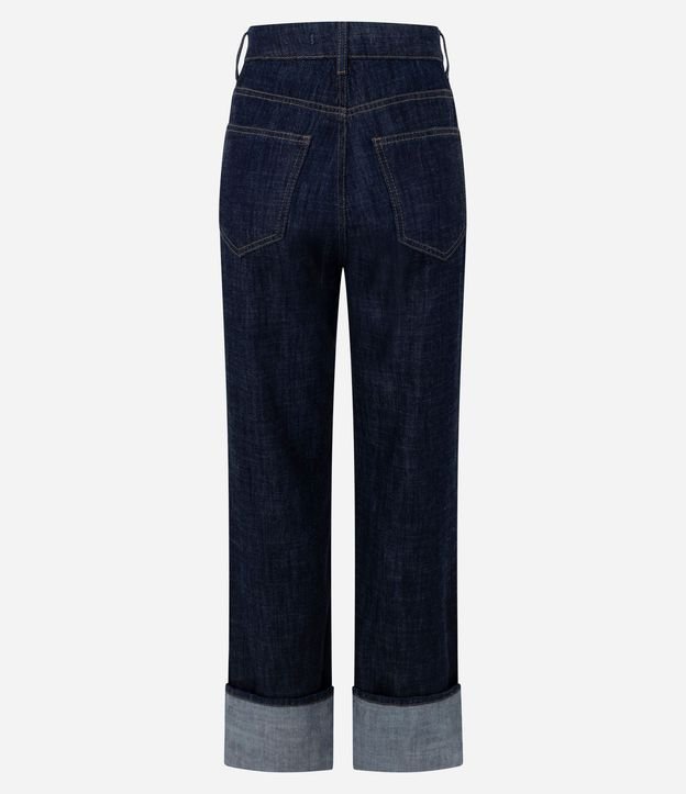 Pantalón Jeans Reta Comfort de Tiro Alto con Dobladillo Amplio 4