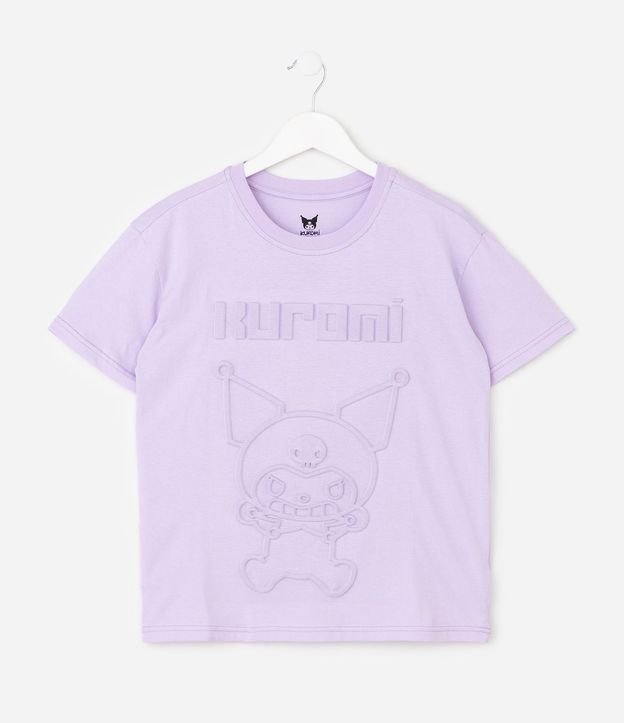 Remera Relaxed en Algodón con Embossed Kuromi  - Talle 5 a 14 años 2
