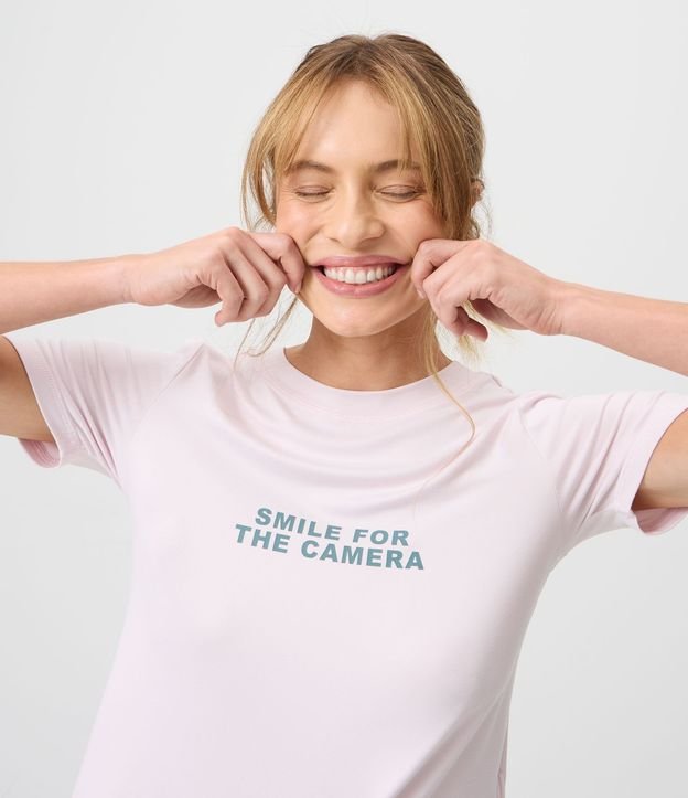 Pijama Largo en Peach Touch con Estampado de Cuadros y Lettering 2
