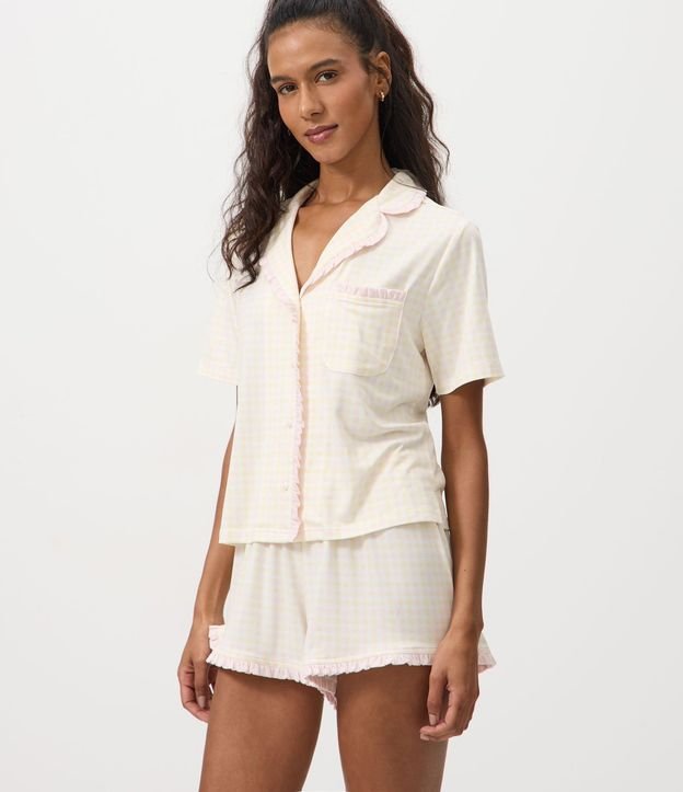 Pijama Americano con Estampado de Cuadros 1