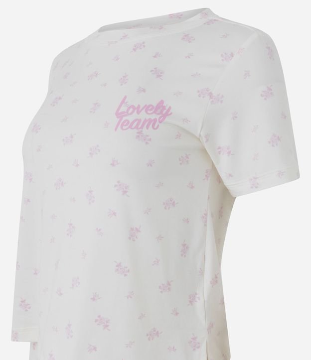 Pijama Largo en Peach Touch con Estampado Floral 2
