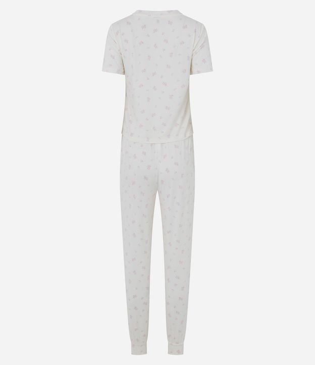 Pijama Largo en Peach Touch con Estampado Floral 3
