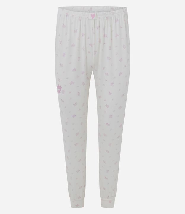 Pijama Largo en Peach Touch con Estampado Floral 4