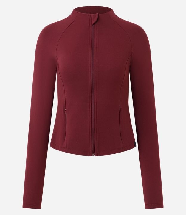 Campera Deportiva Justa en Microfibra con Bolsillos y Raya Contrastante 5