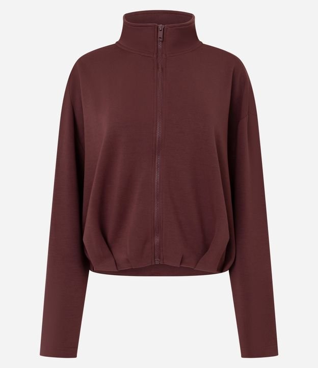 Campera en Modal con Cuello Alto y Pliegues en el Ruedo 5