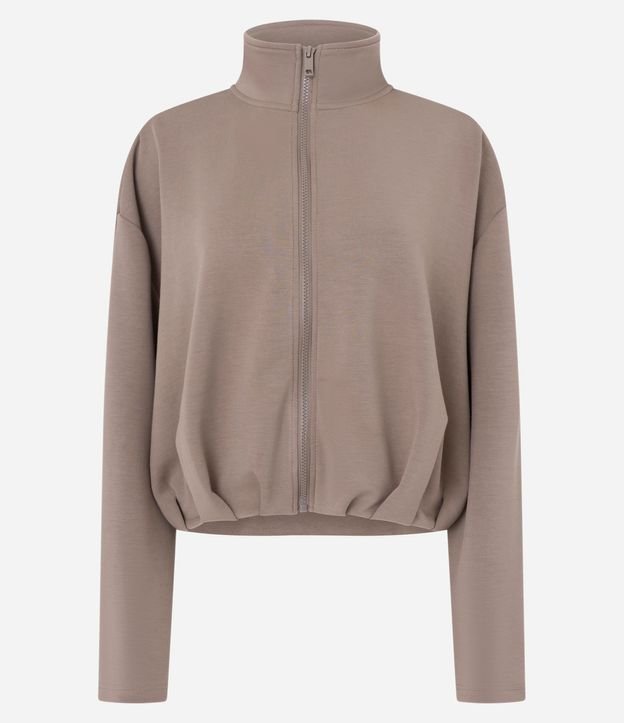 Campera en Modal con Cuello Alto y Pliegues en el Ruedo 5