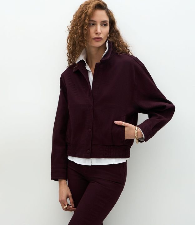 Campera Bomber en Sarga Acanalada