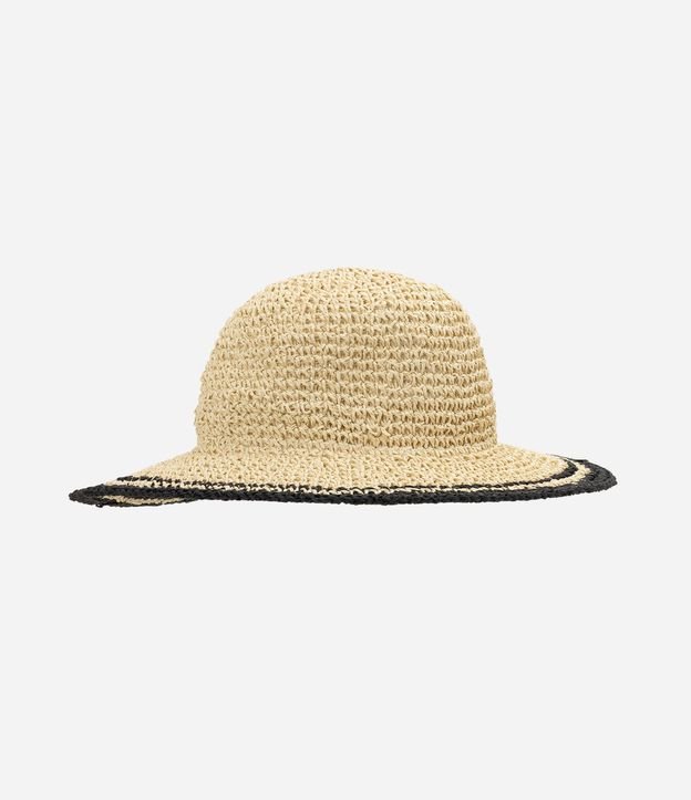 Sombrero en Palha con Detalles Contrastantes y Modelo Bucket