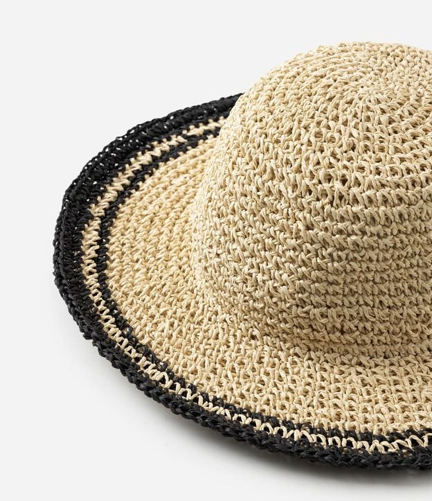 Sombrero en Palha con Detalles Contrastantes y Modelo Bucket 3