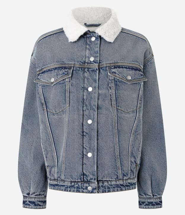 Campera Trucker en Jeans con Cuello Sherpa 5