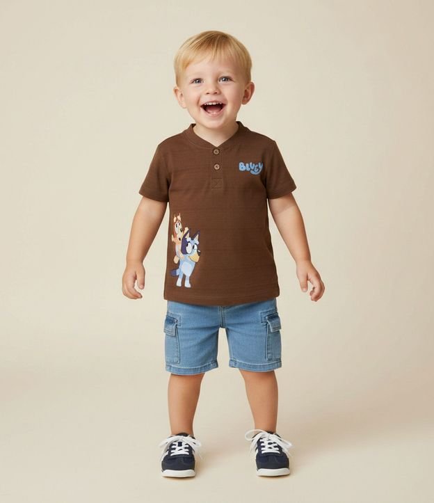 Remera Infantil Bluey con Cuello Henley – Talle 2 a 6 años 1