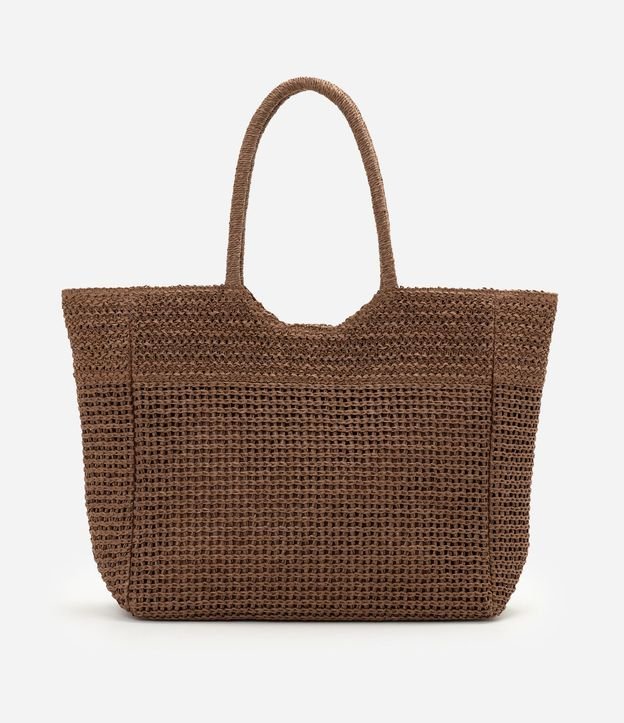 Cartera de Playa en Papel Trenzado con Detalle Metálico 3