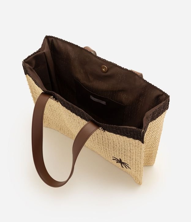 Cartera de Playa Trenzada con Bordado de Palmera 4
