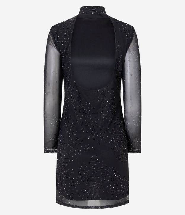Vestido Corto en Tule con Brillos y Abertura en la Espalda 7