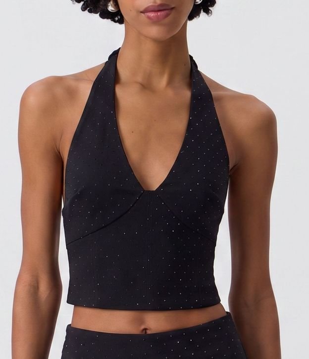 Blusa Frente Única en Bengalina con Aplicación 3