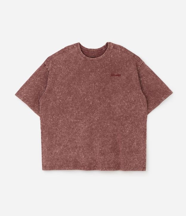 Remera Oversized en Algodón y Desteñida con Patch 5