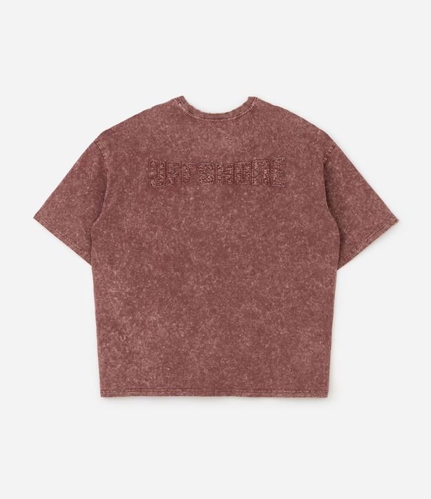 Remera Oversized en Algodón y Desteñida con Patch 6
