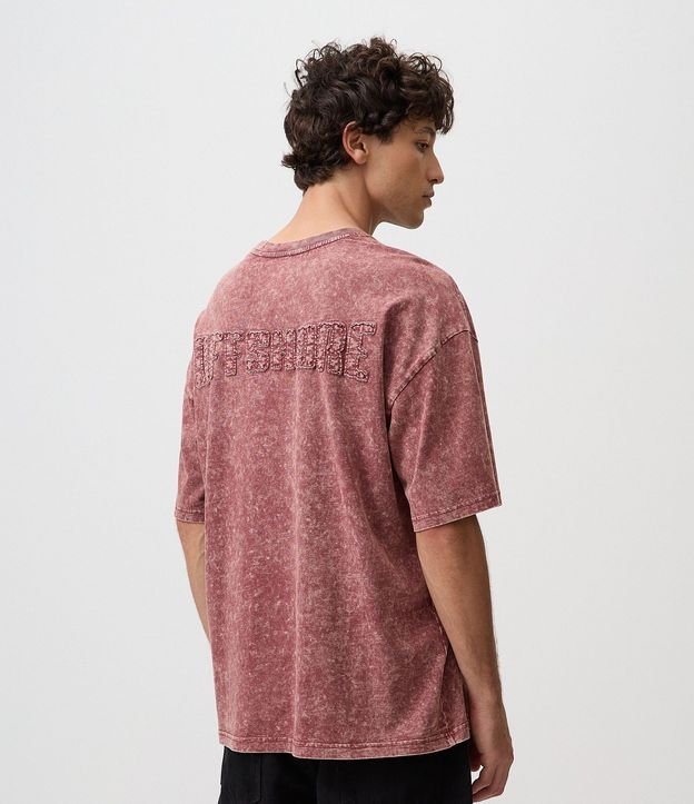 Remera Oversized en Algodón y Desteñida con Patch 3