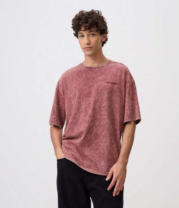 Remera Oversized en Algodón y Desteñida con Patch 4