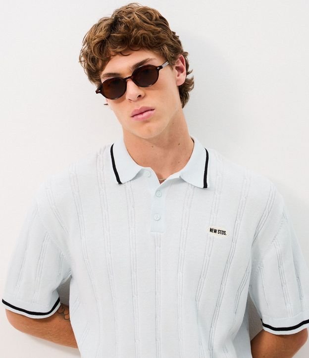 Camisa Polo en Punto con Estampa de Rayas 3