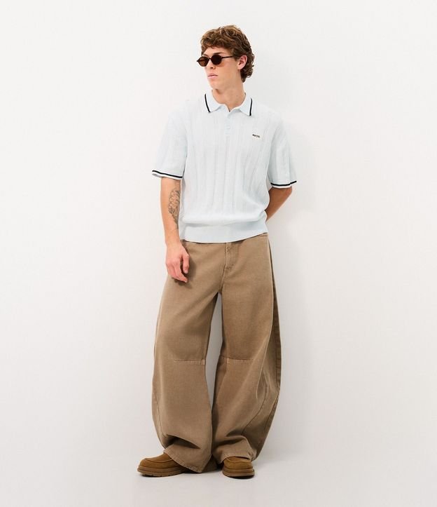 Camisa Polo en Punto con Estampa de Rayas 4