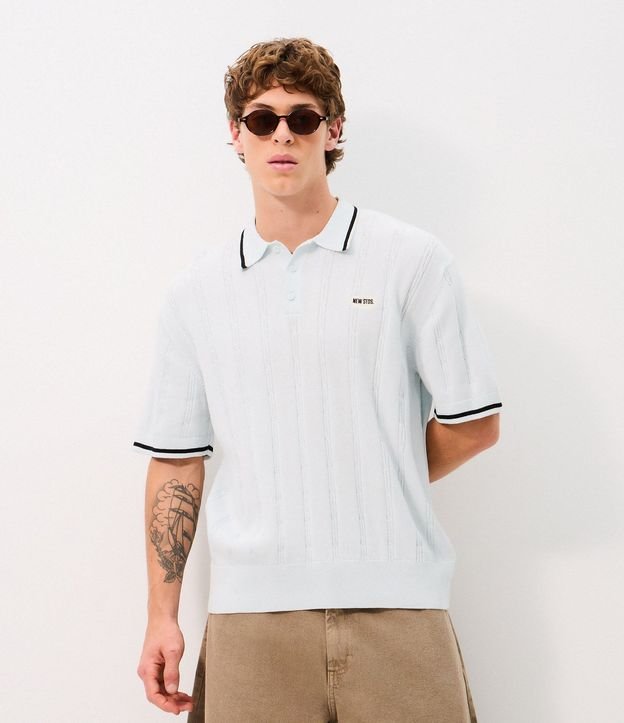 Camisa Polo en Punto con Estampa de Rayas 5