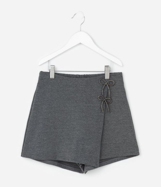Short Pollera Infantil en Crepé con Moñitas Aplicadas – Talle 5 a 14 años 3