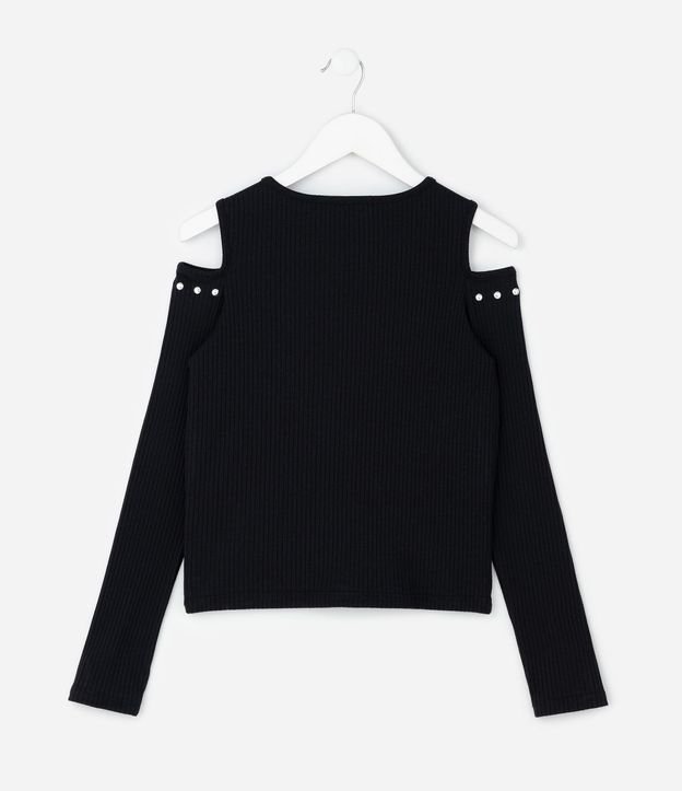 Blusa Infantil Baby Look en Rib con Tachuelas – Talle 7 a 16 años 2