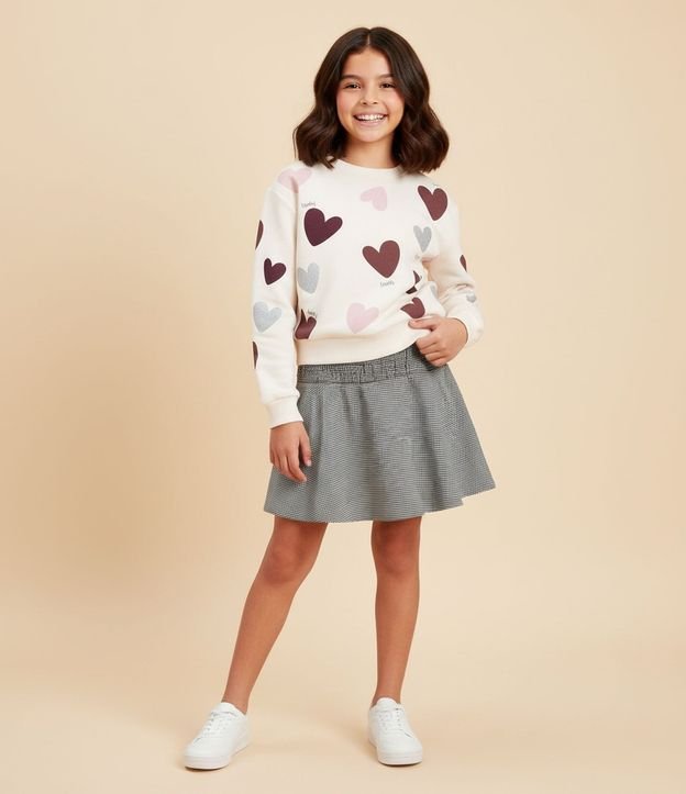 Buzo Infantil con Estampado de Corazones – Talle 7 a 14 años 2