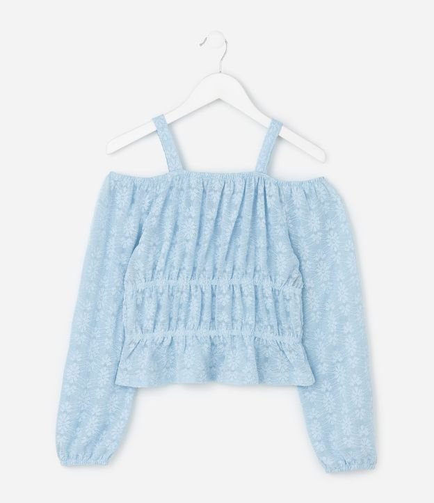 Blusa Infantil Slim Manga Larga en Encaje – Talle 7 a 16 años 4