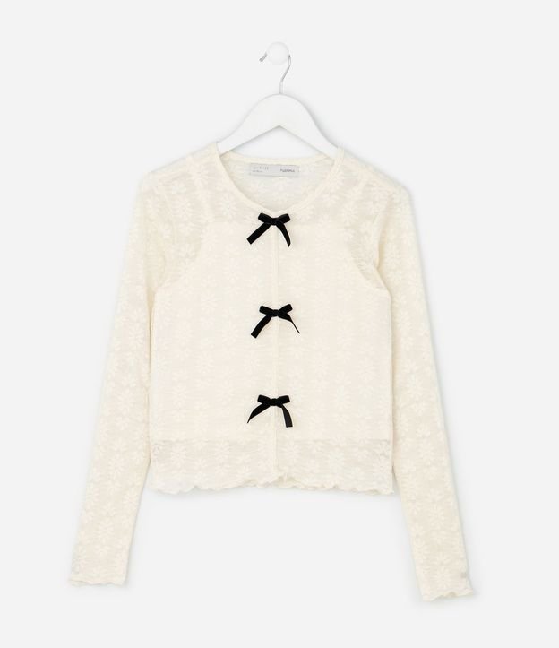 Blusa Infantil Texturizada con Moñitas y Musculosa – Talle 5 a 14 años 1