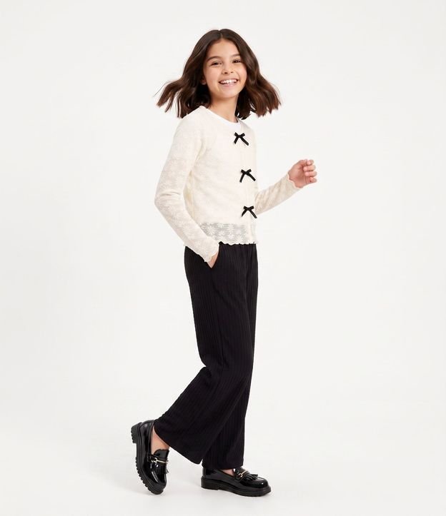 Blusa Infantil Texturizada con Moñitas y Musculosa – Talle 5 a 14 años