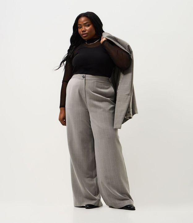 Pantalón Sastre Wide de Cuadros Alargada Curve & Plus Size 2