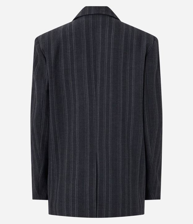 Blazer Oversized Sastre con Estampa de Rayas Hilo Teñido 9
