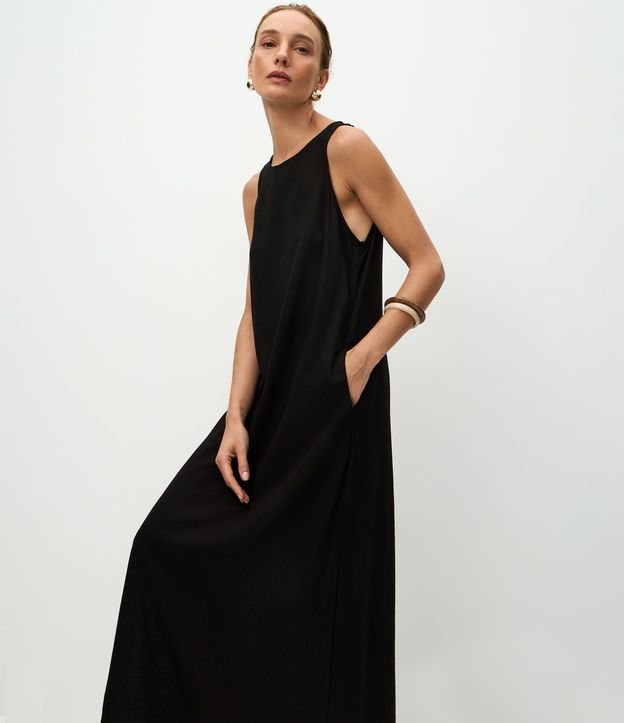 Vestido Largo en Viscolino con Bolsillos 2